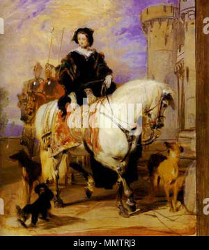 . Inglese: Queen Victoria a cavallo . circa 1840. Landseer - Queen Victoria a cavallo Foto Stock