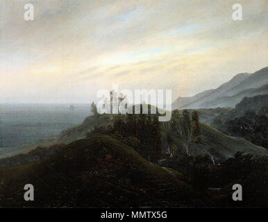 Deutsch: Blick auf die Ostsee inglese: vista del Mar Baltico . tra 1820 e 1825. Caspar David Friedrich - Vista del Mar Baltico - WGA08260 Foto Stock