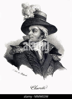 . Inglese: contemporanea ritratto di François Athanase de Charette . Il XVIII secolo. François Séraphin Delpech (1778-1825) nomi alternativi François-Séraphin Delpech; Francois Delpech Serafino Descrizione incisore francese Data di nascita e morte 1778 25 aprile 1825 Luogo di nascita e morte Parigi Parigi sede di lavoro Francia competente controllo : Q3085875 VIAF:?ISNI 71664293:?0000 0000 6654 9603 ULAN:?500045253 LCCN:?n97874402 SUDOC:?092472532 WorldCat CharetteLithographie Foto Stock