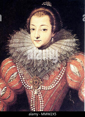 Inglese: Ritratto di Christine Marie di Francia (1606-1663) . Il XVII secolo. Cristina di Francia una Duchessa di Savoia da Francesco del Cairo (data sconosciuta)- Foto Stock