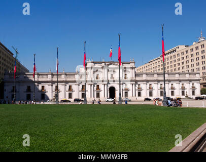 Palacio de la Moneda, Palazzo della menta, La Moneda, è la sede del Presidente della Repubblica del Cile Foto Stock