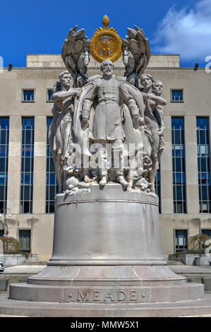 George Gordon Meade Memorial, a Washington D.C. in onore di George Meade, una carriera ufficiale militare dalla Pennsylvania che è meglio conosciuto per la sconfitta di G Foto Stock