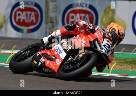 San Marino Italia - 11 Maggio 2018: Michael Ruben Rinaldi Ducati Panigale R Aruba.it Racing - Il Team Ducati, in azione Foto Stock