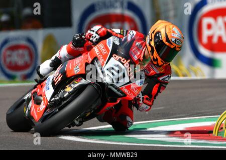 San Marino Italia - 11 Maggio 2018: Michael Ruben Rinaldi Ducati Panigale R Aruba.it Racing - Il Team Ducati, in azione Foto Stock