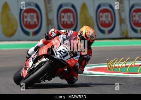 San Marino Italia - 11 Maggio 2018: Michael Ruben Rinaldi Ducati Panigale R Aruba.it Racing - Il Team Ducati, in azione Foto Stock