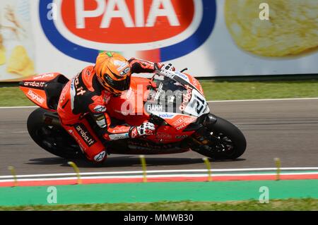 San Marino Italia - 11 Maggio 2018: Michael Ruben Rinaldi Ducati Panigale R Aruba.it Racing - Il Team Ducati, in azione Foto Stock