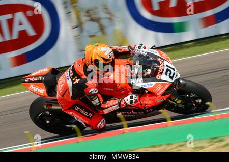 San Marino Italia - 11 Maggio 2018: Michael Ruben Rinaldi Ducati Panigale R Aruba.it Racing - Il Team Ducati, in azione Foto Stock