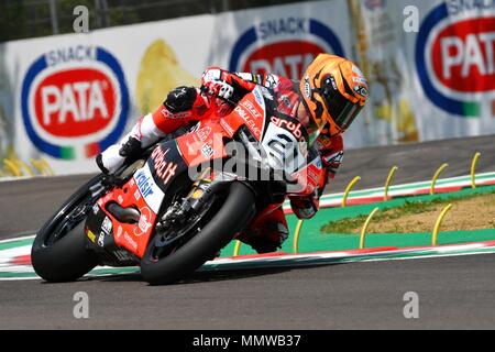 San Marino Italia - 11 Maggio 2018: Michael Ruben Rinaldi Ducati Panigale R Aruba.it Racing - Il Team Ducati, in azione Foto Stock