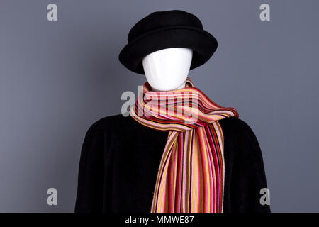 Ciuccio in hat, cappotto e sciarpa. Foto Stock