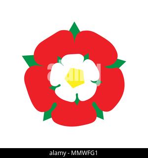 Illustrazione Vettoriale: Tudor Rose in un piatto lo stile dell'icona. Illustrazione Vettoriale