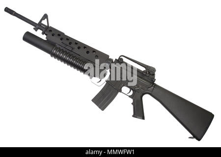 Un M16A4 fucile dotato di un M203 lanciagranate Foto Stock