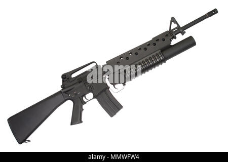 Un M16A4 fucile dotato di un M203 lanciagranate Foto Stock