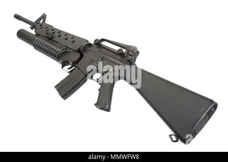 Un M16A4 fucile dotato di un M203 lanciagranate Foto Stock