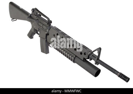 Un M16A4 fucile dotato di un M203 lanciagranate Foto Stock