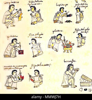 Codex Mendoza folio 70r porzione Foto Stock