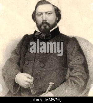 . Inglese: litografia ritratto del tenore italiano Corrado Miraglia (1821-1881) . 1854. Joaquim Pedro de Sousa (1818-1878) Corrado Miraglia da Joaquim de Sousa Foto Stock