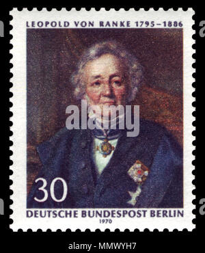 . Inglese: 175giorno della nascita di Leopold von Ranke (1795-1886) Deutsch: 175. Geburtstag von Leopold von Ranke (1795-1886) Grafica da Bundesdruckerei Ausgabepreis: 30 Pfennig primo giorno del rilascio / Erstausgabetag: 23. Oktober 1969 Michel-Katalog-Nr: 377 (Berlino) . Gennaio 2009. scansionati da NobbiP, dipinto da Julius Schrader (1815-1900) nomi alternativi Julius Friedrich Anton Descrizione Schrader pittore tedesco Data di nascita e morte 16 Giugno 1815 16 febbraio 1900 Luogo di nascita e morte Lichterfelde Berlino sede di lavoro Berlino, Düsseldorf competente controllo : Q70758 VIAF:?32763139 Foto Stock