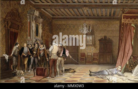 Français : Assassinat du Duc de Guise . 1838. Delaroche - Assassinat du Duc de Guise Foto Stock