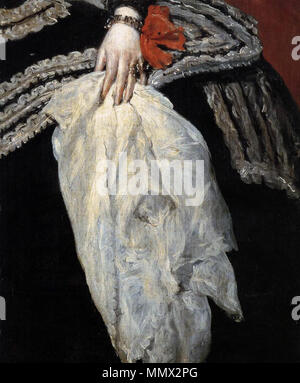 Diego Velázquez - Regina Doña Mariana dell'Austria (dettaglio) - WGA24463 Foto Stock