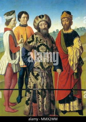 Il Martirio di San Erasmo (dettaglio). circa 1458. Combattimenti Dieric - Martirio di St Erasmus (dettaglio) - WGA02986 Foto Stock