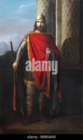 . Español: Retrato imaginario de Don Favila († 739), Rey de Asturias e hijo del Rey Don Pelayo y de la reina gaudiosa. Don Favila, Rey de Asturias. circa 1853. Don Favila, Rey de Asturias (Museo del Prado) Foto Stock
