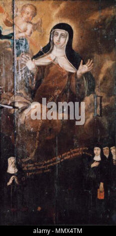 Inglese: la porta con l'immagine di Santa Teresa d Avila. Polski: Drzwi z wizerunkiem ?w. Teresy z Avila. Il XVII secolo. Porta con l'immagine di Santa Teresa d Avila Foto Stock