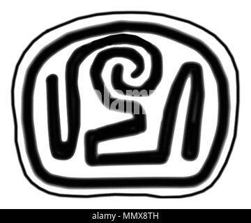 42.52 Anonimo (egiziano). 'Scaraboid con i gatti", 1504-1397 A.C. in steatite con verde-blu smalto. Walters Art Museum (42.52): acquistato da Henry Walters, 1929. - Egiziano Scaraboid con i gatti - Walters 4252 - Retromarcia Foto Stock