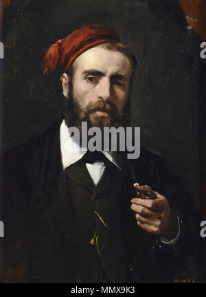 . Español: Retrato del Pintor español Miguel Jadraque y Sánchez-Ocaña (1840-1919). El pintor Miguel Jadraque. 1864. El pintor Miguel Jadraque, por Lorenzo Casanova (Museo del Prado) Foto Stock