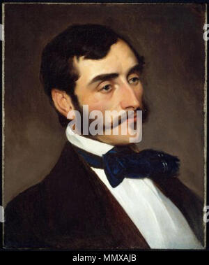 . Inglese: ritratto dell'artista americano William Morris Hunt di Boston, Massachusetts, da Emanuel Leutze. Olio su tela. Di proprietà della famiglia di suoneria e successivamente venduti all'asta di Christie's. Ora nella raccolta del museo di trovare delle arti, Boston. . Circa 1845. Emanuel Leutze (1816-1868) nomi alternativi Emanuel Gottlieb Leutze Descrizione tedesco-americana pittore e artista Data di nascita e morte 24 Maggio 1816 18 Luglio 1868 Luogo di nascita e morte Gmünd, (ora Schwäbisch Gmünd) Washington DC controllo autorità : Q452321 VIAF:?ISNI 37680930:?0000 0000 6676 6149 ULAN:?500005129 LCCN:?n8209 Foto Stock