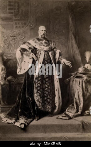 . Inglese: l'imperatore Franz Josef I di Austria-Ungheria, indossando le vesti di un Cavaliere di Gran Croce dell'reale ungherese Ordine di Santo Stefano . 1894. Franz Josef I come sovrano di RHOStSte da Gyula Benczur 1894 Foto Stock