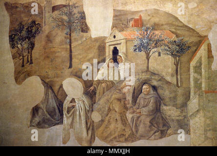 Conferma della Regola Carmelitana (dettaglio). circa 1432. Fra Filippo Lippi - Conferma della Regola Carmelitana (dettaglio) - WGA13167 Foto Stock