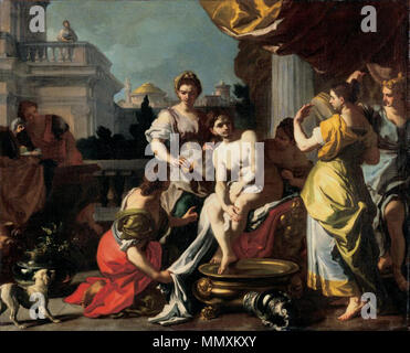 La balneazione Bathseba. circa 1725. Francesco Solimena 003 Foto Stock