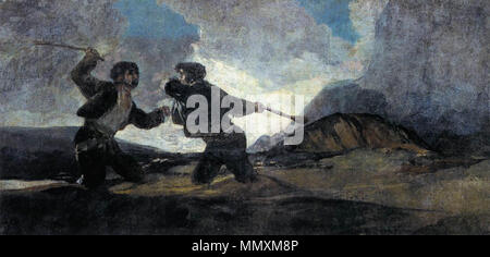 Duello con bastoni. Tra il 1820 e il 1823. Francisco de Goya y Lucientes - Duello con bastoni - WGA10102 Foto Stock