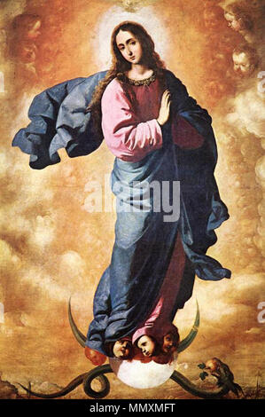 . Español: La obra rappresentanouna la Inmaculada Concepción de la Virgen María, Madre de Jesucristo. L'Immacolata Concezione. 1640. Francisco de Zurbaran Immacolata Concezione 2 Foto Stock