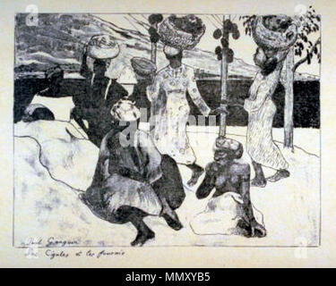 Français : Suite Volpini : Les Cigales et les Fourmis, Souvenir de la Martinique Català: Suite Volpini: Les Cigales i les formigues, Record de la Martinica inglese: Volpini Suite: Le cavallette e le formiche, una memoria della Martinica . 1889. Gauguin - Suite Volpini K05B Foto Stock