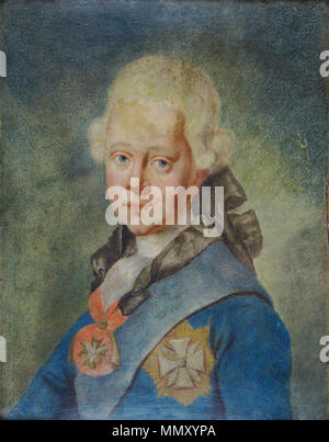 . Deutsch: Karl August von Sachsen-Weimar-Eisenach, Pastel auf Pergament. (Weimar, nach 1775). 59 x 46 cm. (Eventuell identisch mit Nr. 19 in H. Wahl, Die Bildnisse Augusts Carl von Weimar, Weimar 1925; "Pastellgemälde von unbekannter mano. 1775-80', damals Rokokoschloss Dornburg); wohl Zweitfassung nach Ölgemälde dem von Johann Ernst Heinsius (Wahl Nr. 14) Ritratto di Carlo Augusto, Gran Duca di Sassonia-Weimar-Eisenach. Tra il 1775 e il 1780. Karl August von Sachsen-Weimar-Eisenach pastel Foto Stock