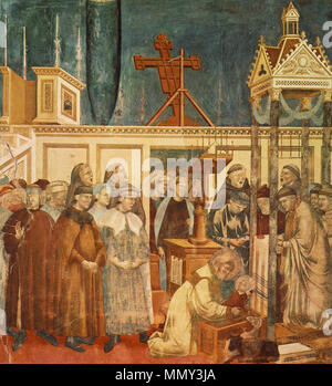 . La leggenda di San Francesco Istituzione del presepe di Greccio. 1295. Giotto - La leggenda di San Francesco - -13- - Istituzione del presepe di Greccio Foto Stock