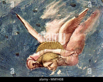 Inglese: scene della vita di Cristo: 20. Lamento (dettaglio) . tra 1304 e 1306. Giotto di Bondone - Scene della vita di Cristo - 20. Lamento (dettaglio) - WGA09250 Foto Stock