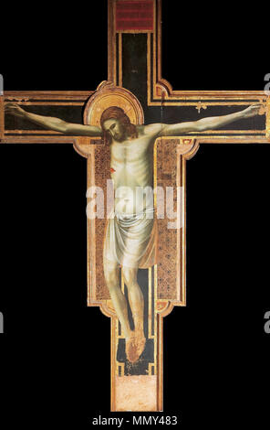 Giotto. Il-crocifisso-1310-17. 430х303 cm. Rimini, Tempio Malatestiano Foto Stock