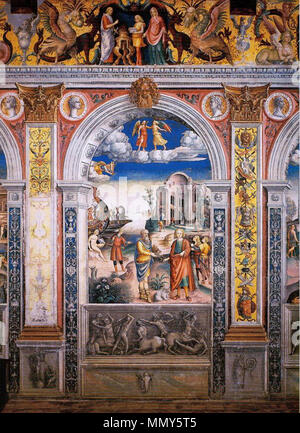 Segno dei gemelli, la Sala dello Zodiaco. 1515-1520. Giovanni Maria Falconetto (1468-1535) Descrizione architetto e pittore Data di nascita e morte circa 1468 1535 Luogo di nascita e morte Verona Padova periodo di lavoro autorità rinascimentale controllo : Q1071025 VIAF:?ISNI 74647215:?0000 0000 8155 3360 ULAN:?500027343 LCCN:?n83215453 WGA:?FALCONETTO, Giovanni Maria WorldCat Giovanni Maria Falconetto, Mantova, Palazzo d'Arco, la Sala dello Zodiaco, segno dei Gemelli Foto Stock