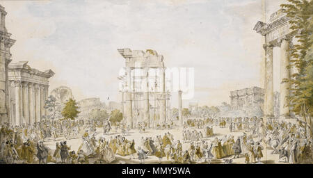 Giovanni Paolo Panini (1691-1765) visione idealizzata del Foro Romano Foto Stock