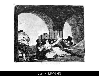 . Los Desatres de la guerra è un set di 80 acquatinta stampe creato da Francisco Goya in 1810s. Piastra 13: Amarga presencia. (Amaro presenza. ) . 1810s. Francisco Goya (1746-1828) nomi alternativi Francisco Goya Lucientes, Francisco de Goya y Lucientes, Francisco José Goya Lucientes Descrizione pittore spagnolo, printmaker, litografo, incisore ed incisore Data di nascita e morte 30 Marzo 1746 16 aprile 1828 Luogo di nascita e morte Fuendetodos Bordeaux posizione Lavoro Madrid, Saragozza, Bordeaux competente controllo : Q5432 VIAF:?ISNI 54343141:?0000 0001 2280 1608 ULAN:?LCCN 500118936: Foto Stock