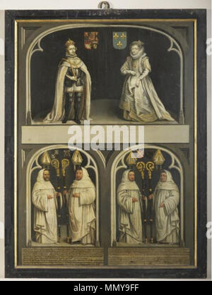 . Parte di una serie di 17 dipinti delle Conte delle Fiandre e abati di dieci Duinen Abati e conta, pannello XIV. tra 1601 e 1650. Graven van Vlaanderen en abten van Ter Duinenabdij - 14 Foto Stock