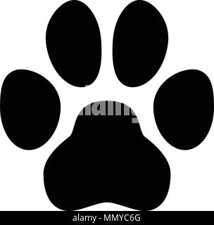 Animale simbolo della zampa. Semplice nero cane o gatto a forma di impronta  Immagine e Vettoriale - Alamy