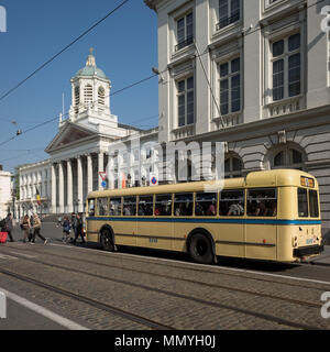 Place Royale - Piazza Koningsplein con Saint Jacques sur Coudenberg a Bruxelles, in Belgio. Foto Stock