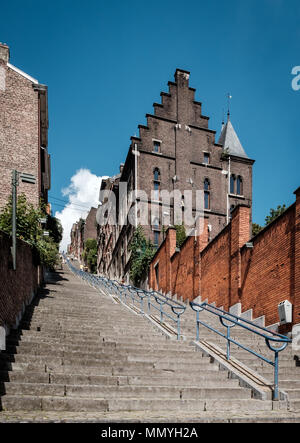 Vista sulle Montagne de Beuren scalinata nella città di Liegi in Belgio. Foto Stock