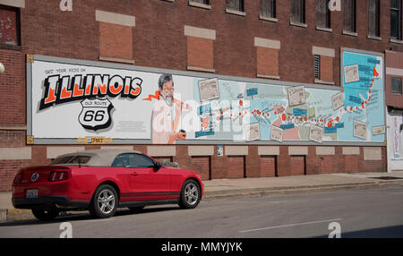 Route 66 Pontiac Illinois murale di Bob Waldmire Foto Stock
