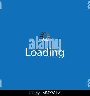 Processo di caricamento sullo schermo. Illustrazione Vettoriale. Aggiornamento del software di sistema e il concetto di aggiornamento. Illustrazione Vettoriale