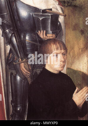 Trittico di Adriaan Redini (dettaglio). 1480. Hans Memling - Trittico di Adriaan Redini (dettaglio) - WGA14903 Foto Stock