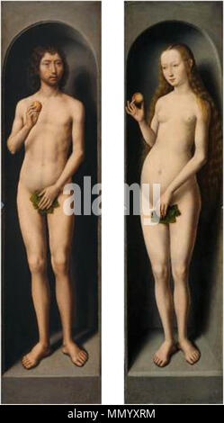 Deutsch: Außenflügel des Johannesaltärchens: Adam und Eva . Deutsch: um 1485/1490 . Hans Memling 079b Foto Stock